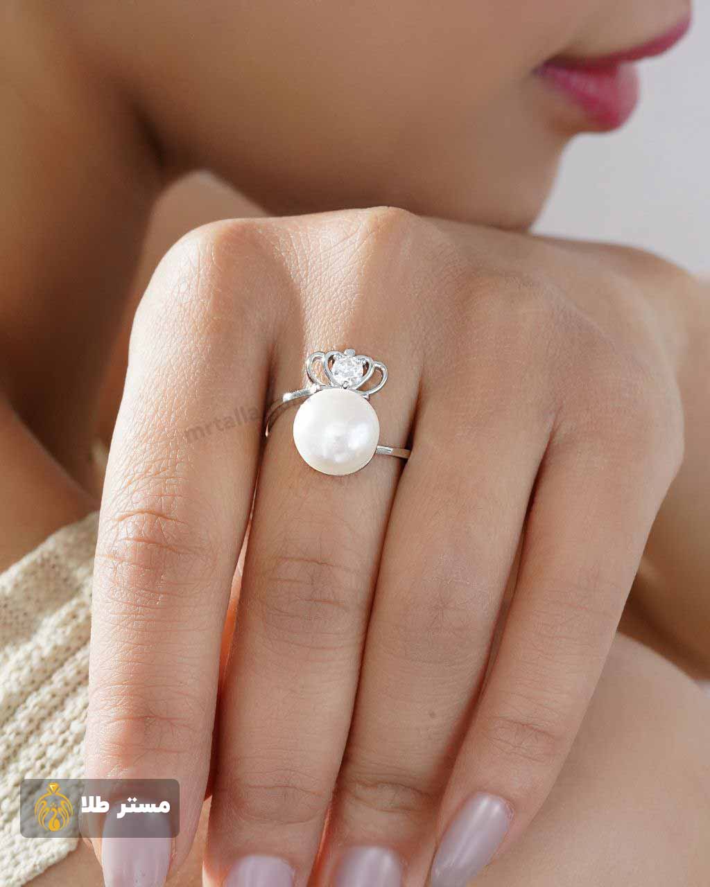 خرید و قیمت انگشتر نقره مروارید زنانه کد Mo3